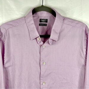 Faherty Reserve Movement Shirt Mens Large Pink Stretch Long Sleeve Button Up
